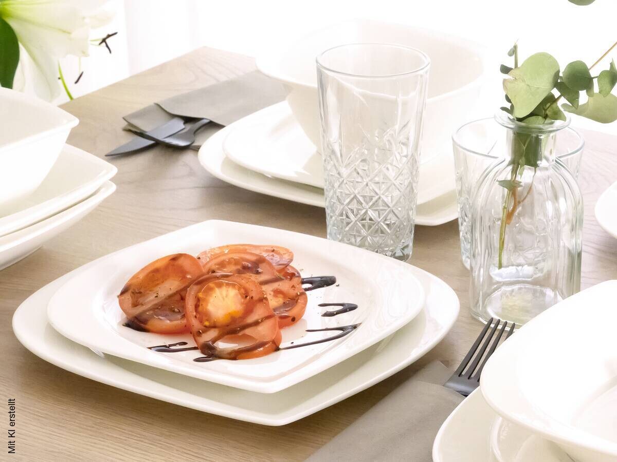 CreaTable Kombiservice Melbourne weiß Porzellan 16 tlg.