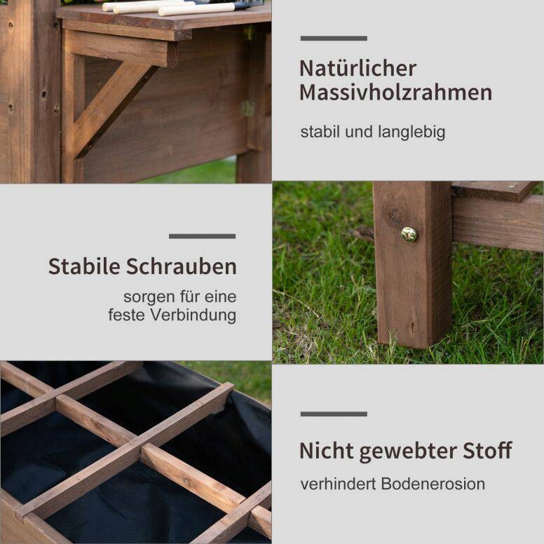 Outsunny Hochbeet braun H/T/L: ca. 74x54x123 cm