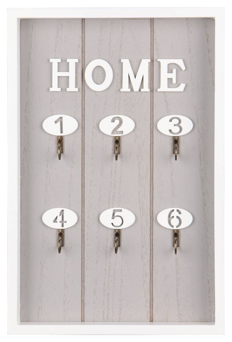 Schlüsselkasten Saskia grau weiß MDF B/H/T: ca. 20x30x3 cm