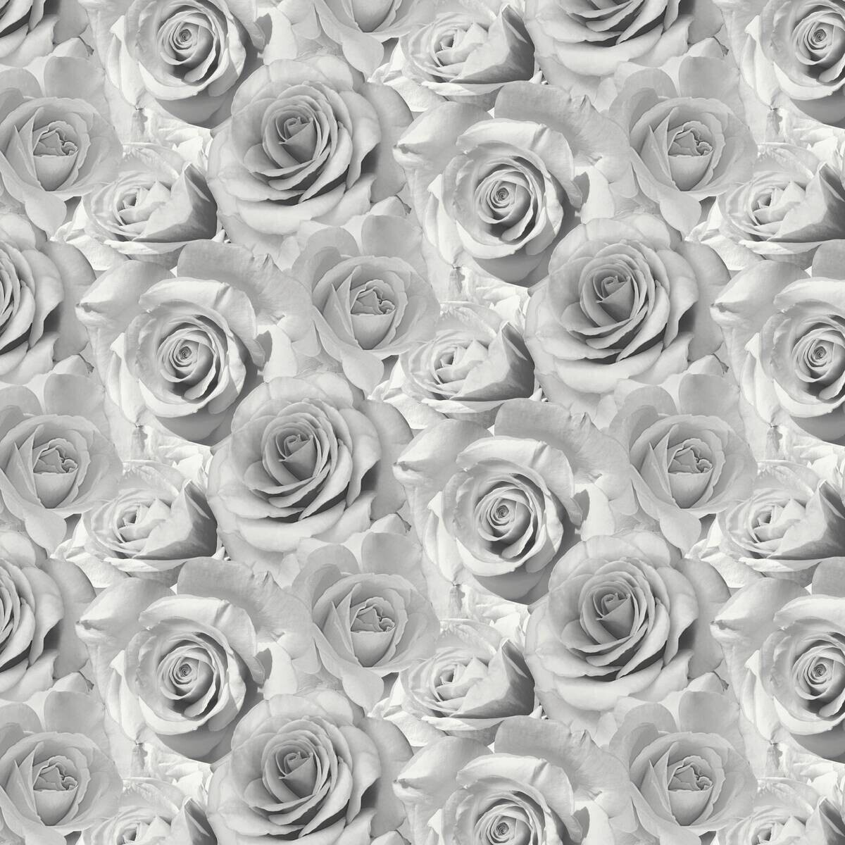 Vinyltapete Rosen grau silber B/L: ca. 53x1005 cm