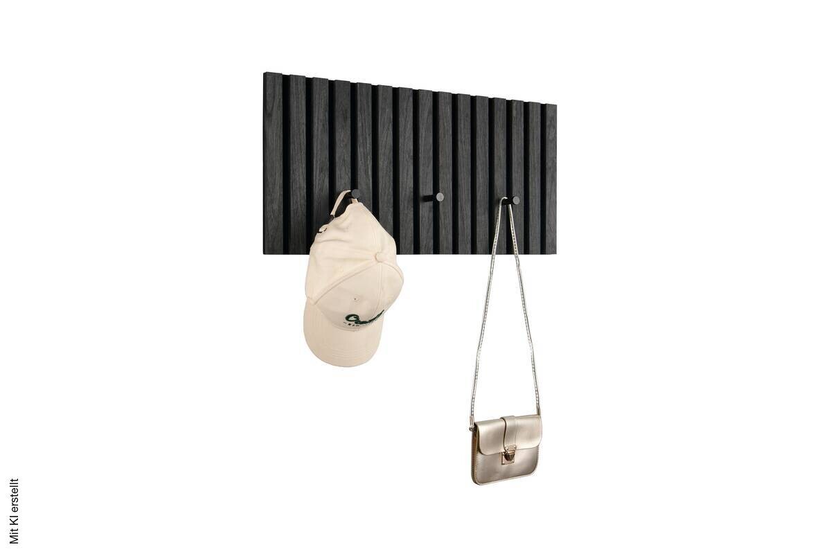 Wandgarderobe Grace schwarz B/H/T: ca. 60x30x7 cm