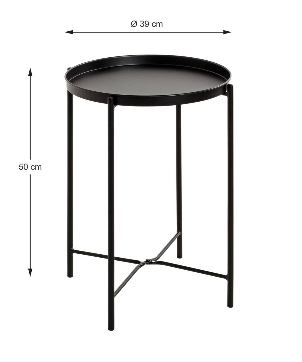 Beistelltisch schwarz H/D: ca. 50x39 cm