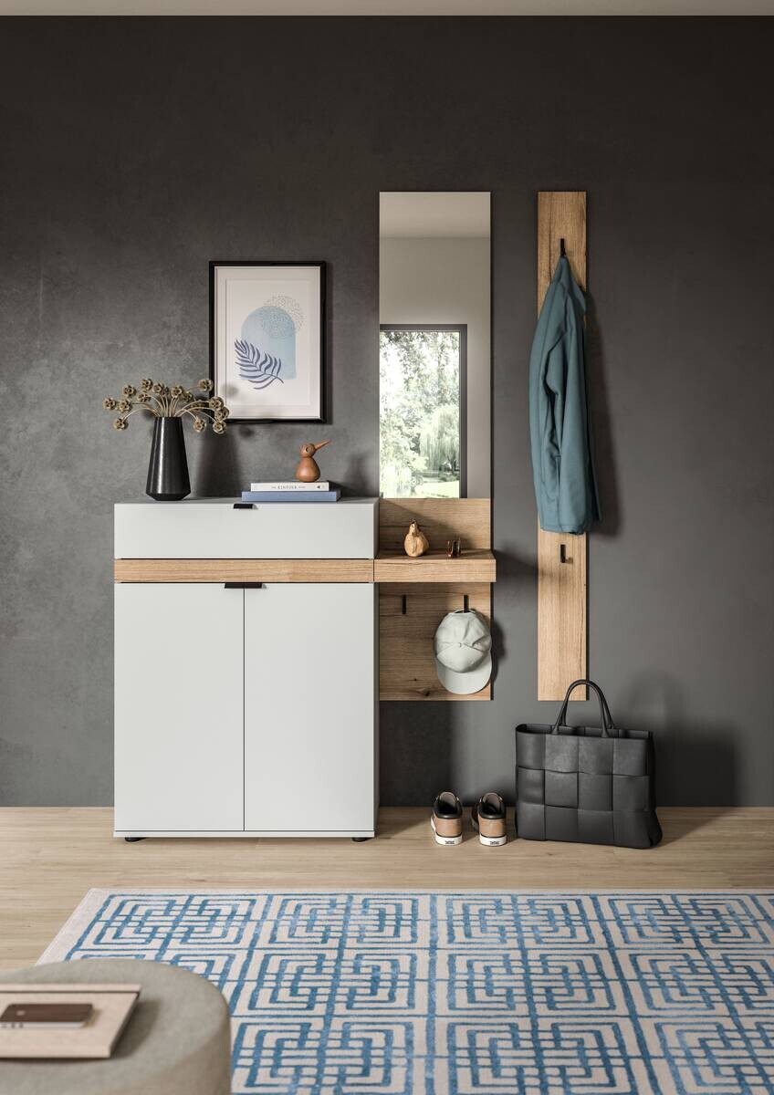 Garderobe Naro weiß Evoke Oak Nachbildung B/H/T: ca. 148x194x37 cm