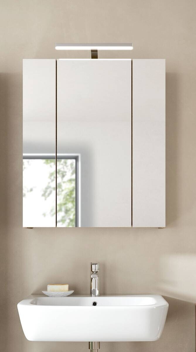 Spiegelschrank Ice Nox Oak Nachbildung schwarz matt B/H/T: ca. 60x70x18 cm