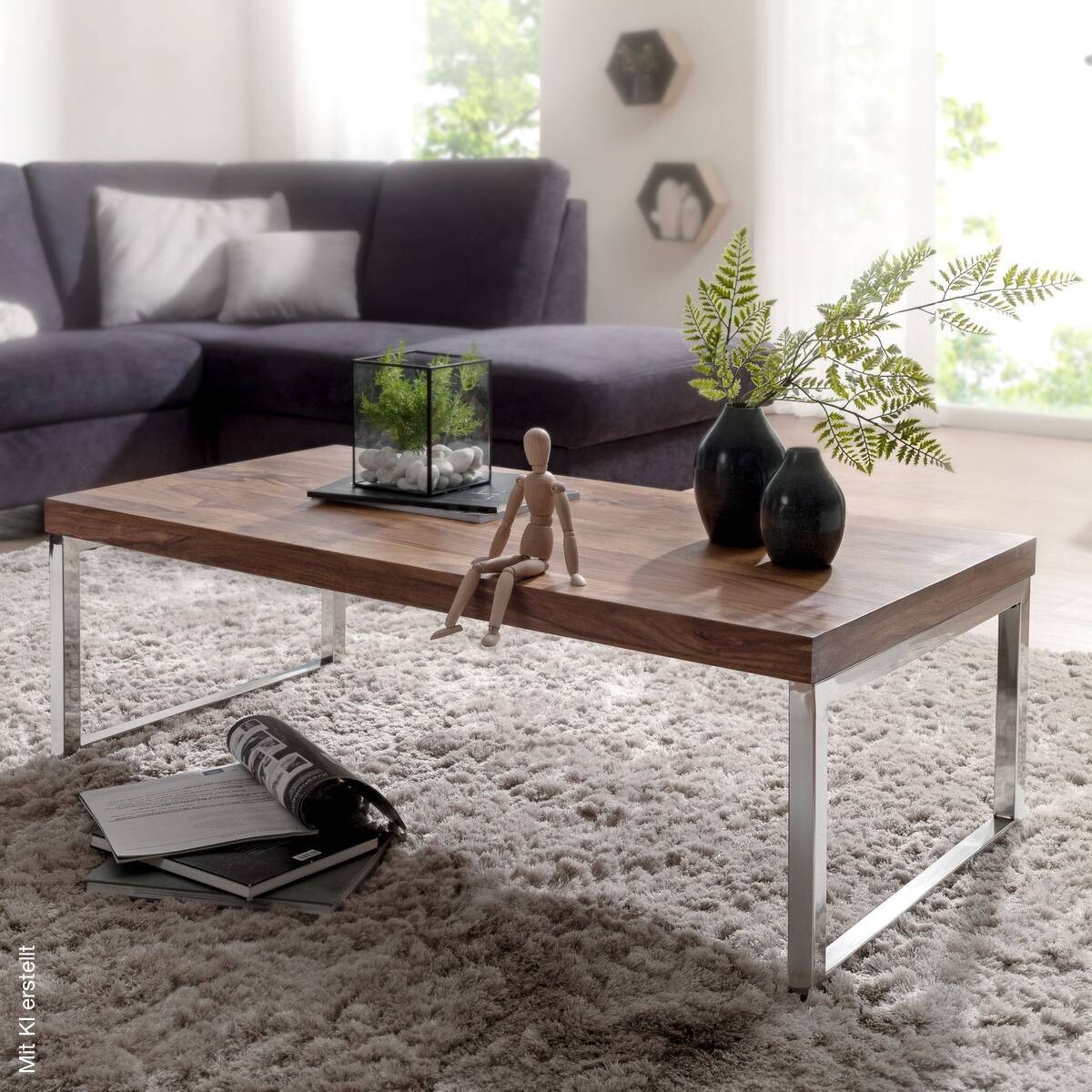 Couchtisch braun B/H/T: ca. 120x40x60 cm