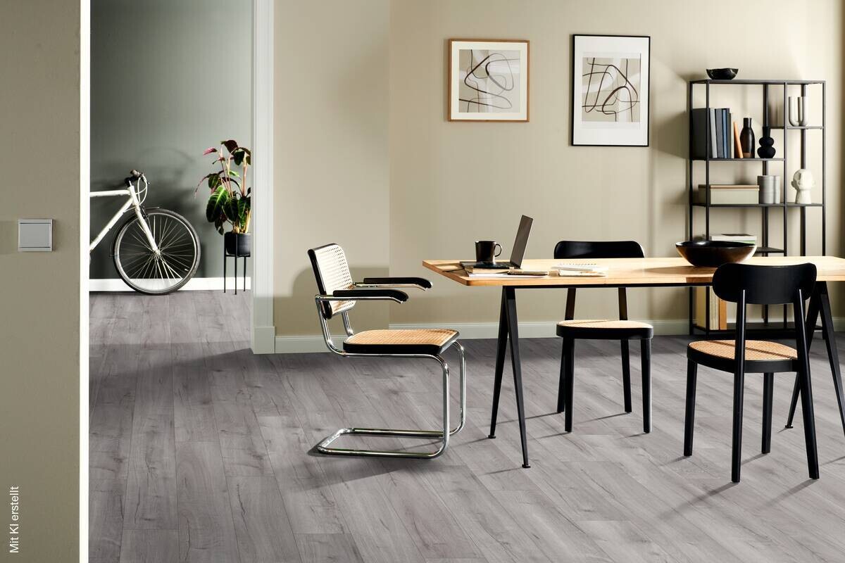 Laminatboden Old light grey ca.1,9948m² im Paket B/L: ca. 129,2x19,3 cm pro Paket