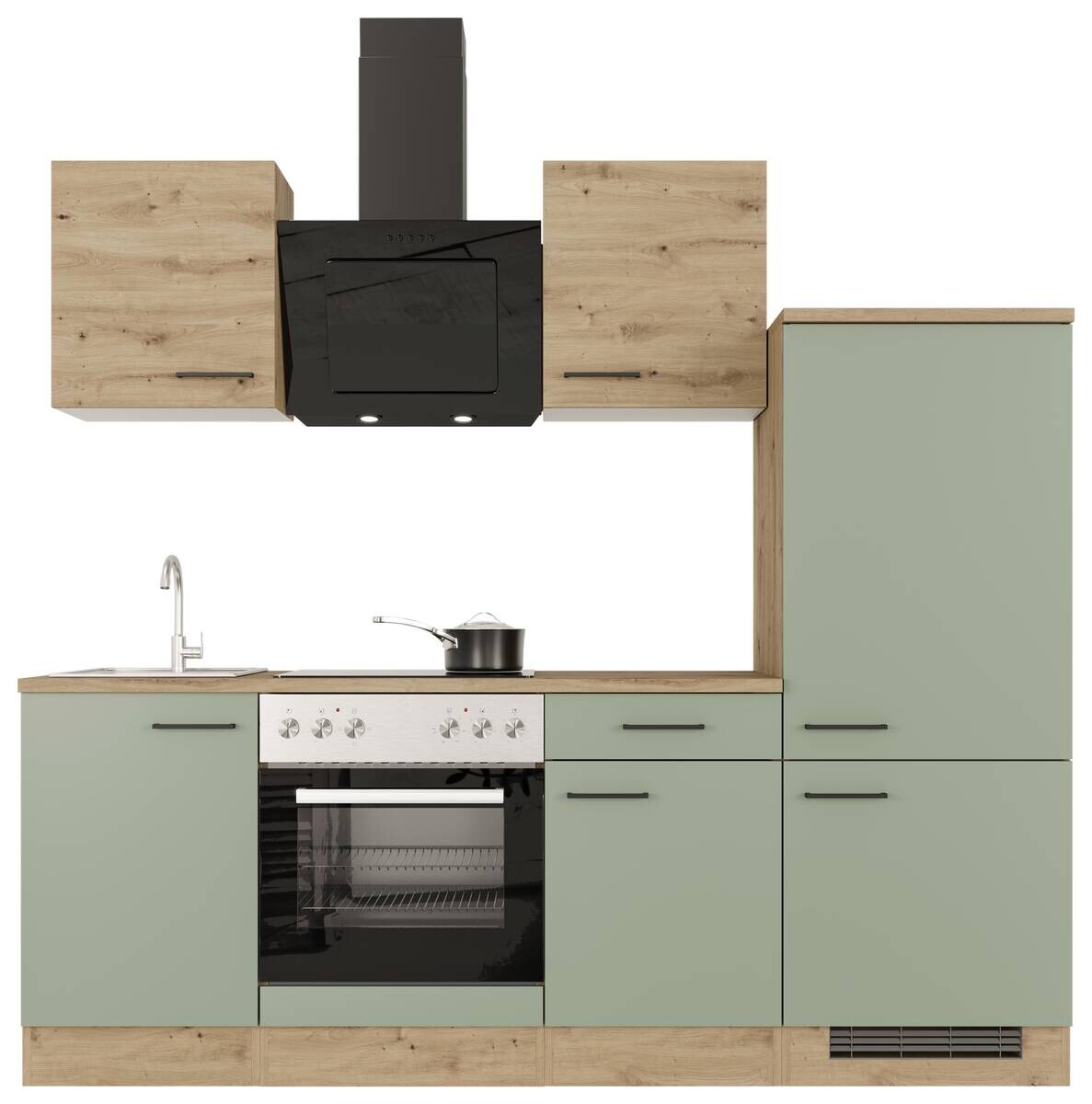 Küchenblock Cara grün matt B/H/T: ca. 220x200x60 cm