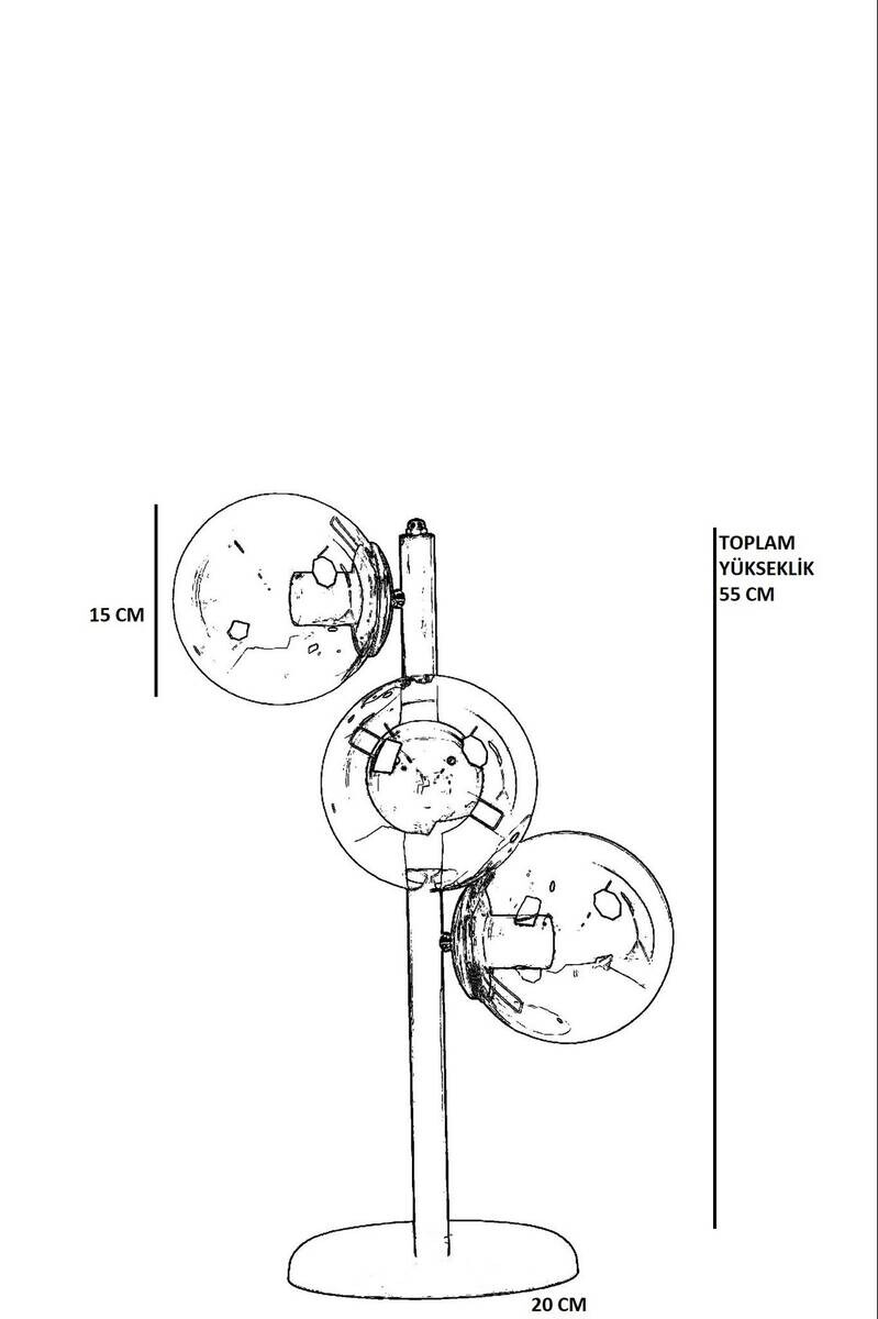 Opviq Tischleuchte weiß Glas Metall B/H/L: ca. 20x55x20 cm E27 3 Brennstellen