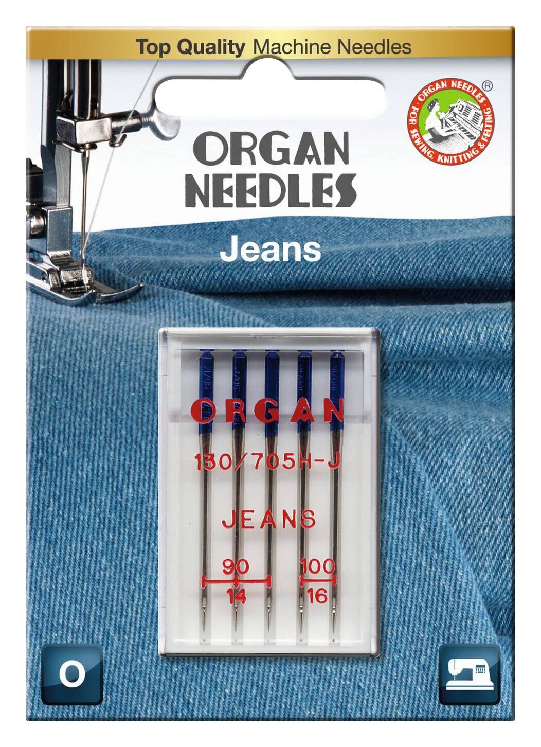 Organ Nähmaschinennadeln silber Stahl 5er Pack