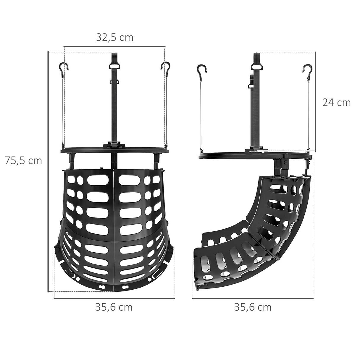 SPORTNOW Basketball Rebounder schwarz B/H/L: ca. 35,6x75,5x35,6 cm