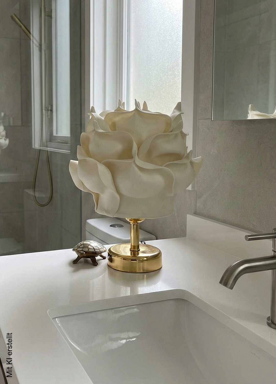 Opviq Tischleuchte beige gold Metall B/H/T/L/D: ca. 24x30x24x24x24 cm null 1 Brennstellen