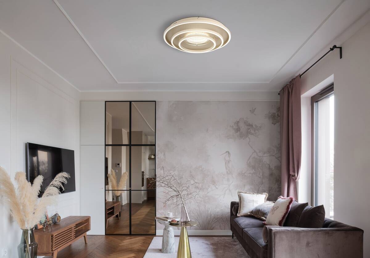 GLOBO Deckenleuchte sand Aluminium Metall H/D: ca. 10,8x51,1 cm 1 Brennstellen