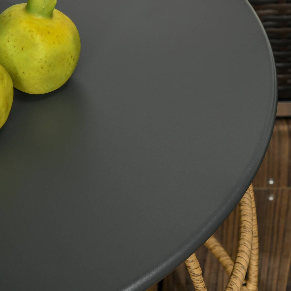 Outsunny Beistelltisch sand Polyrattan B/H/L: ca. 60x60x47 cm