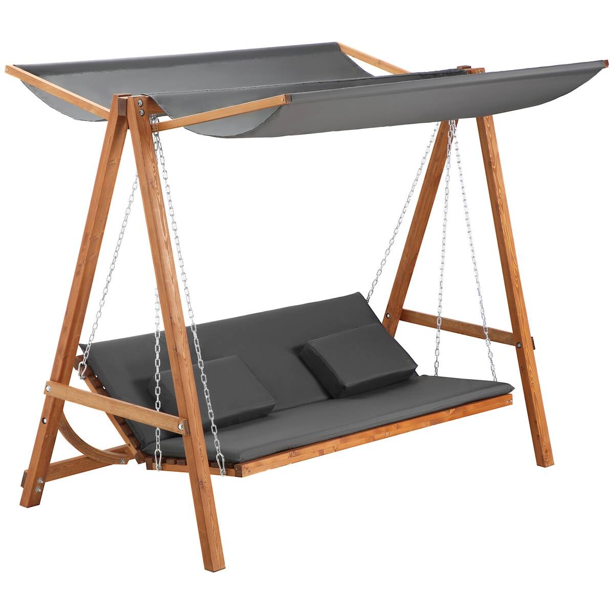 Outsunny Hollywoodschaukel mit Bettfunktion natur Polyester B/H/L: ca. 113x180x225,5 cm