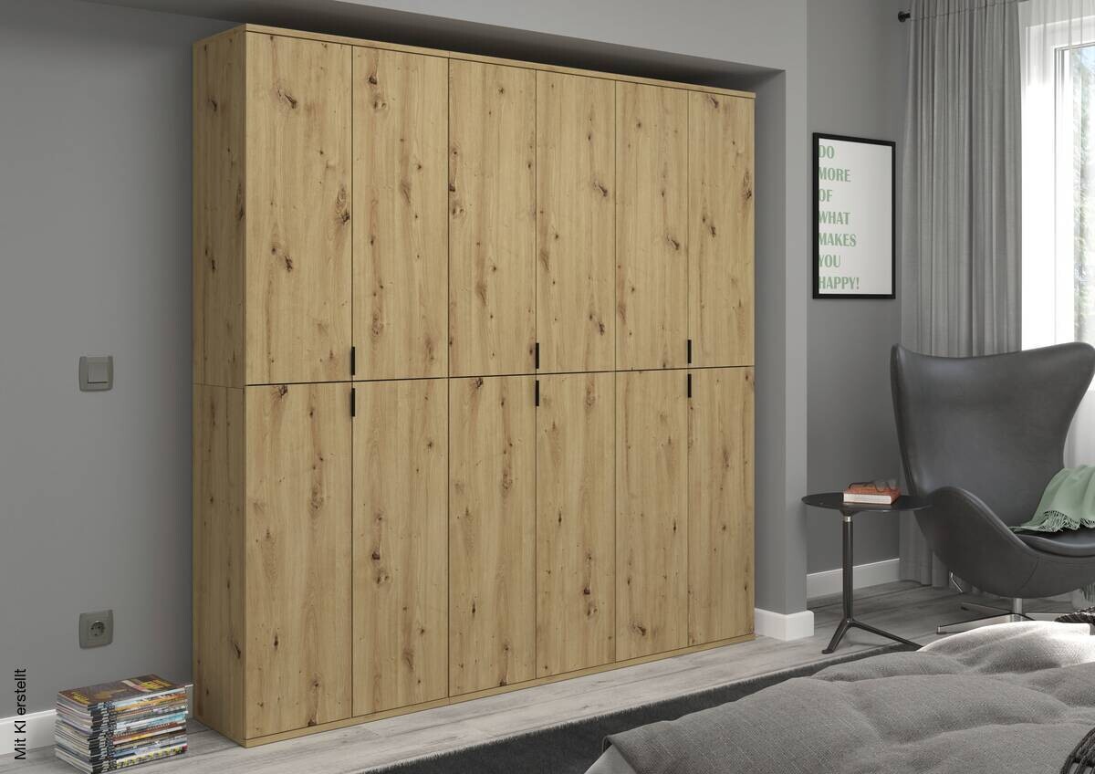 Garderobe PROJEKT Eiche Artisan Nachbildung B/H/T: ca. 183x193x34 cm