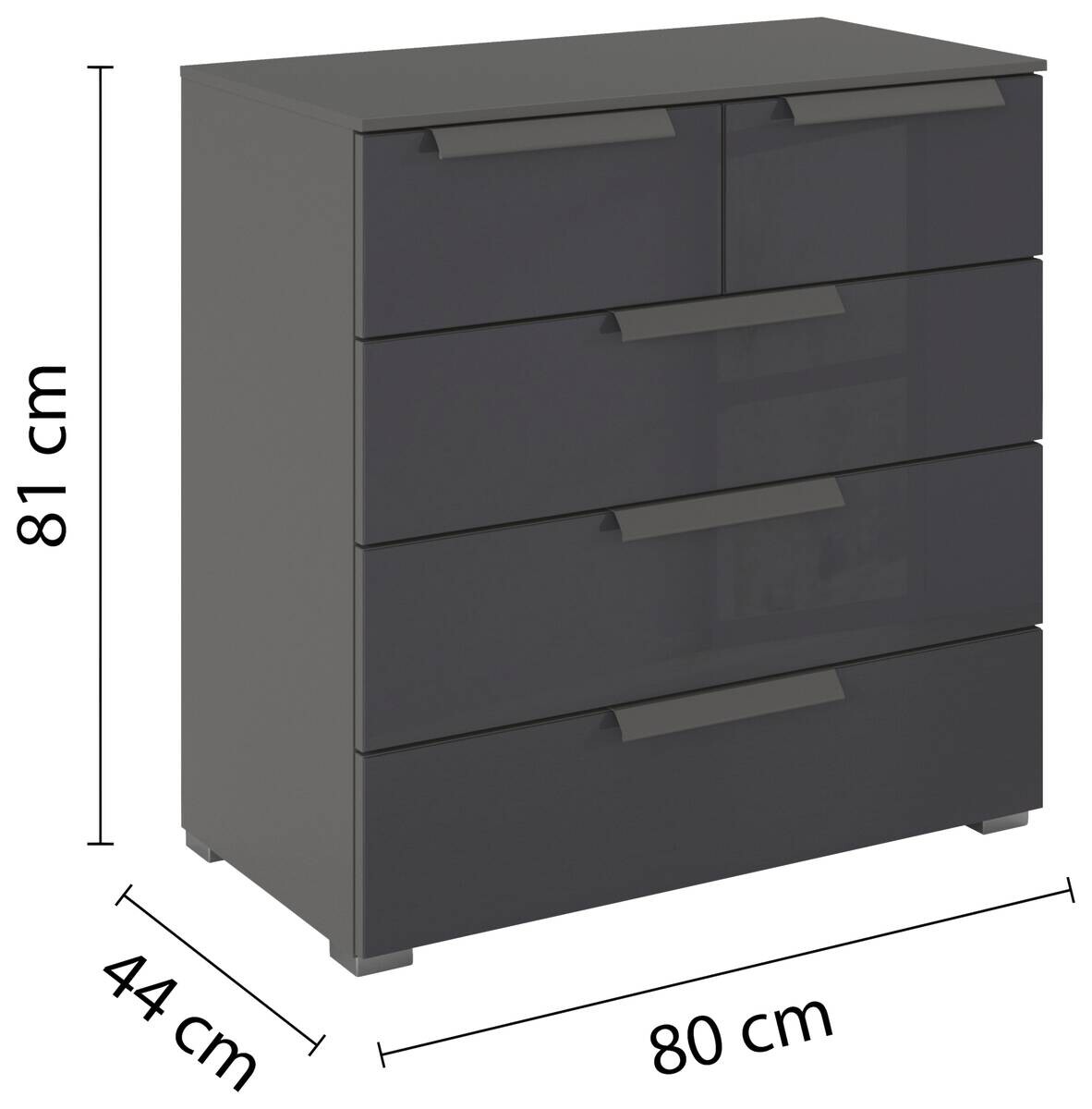 Kommode Aldono Deluxe Graphit B/H/T: ca. 80x81x42 cm