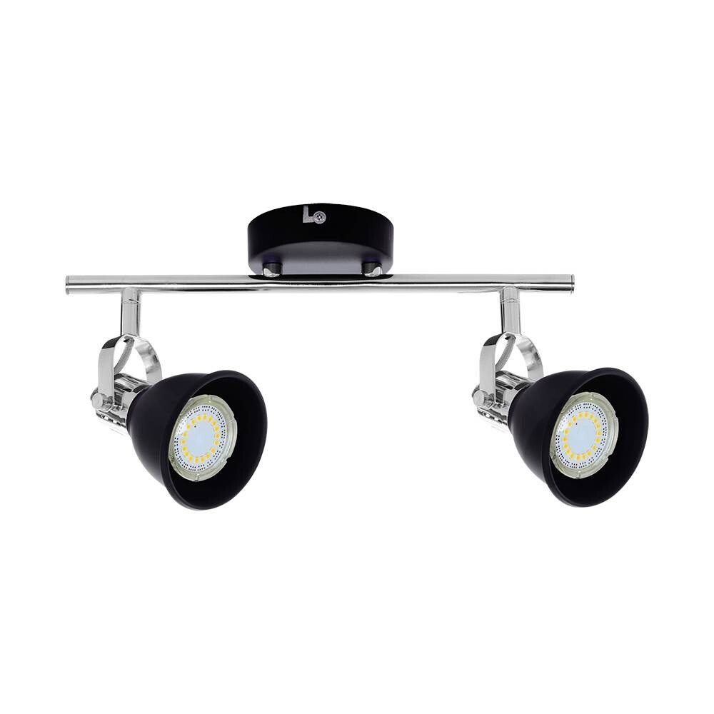 SPOT Light Spotbalken Anita schwarz Chrom Metall B/H/T: ca. 40x19x17 cm GU10 2 Brennstellen