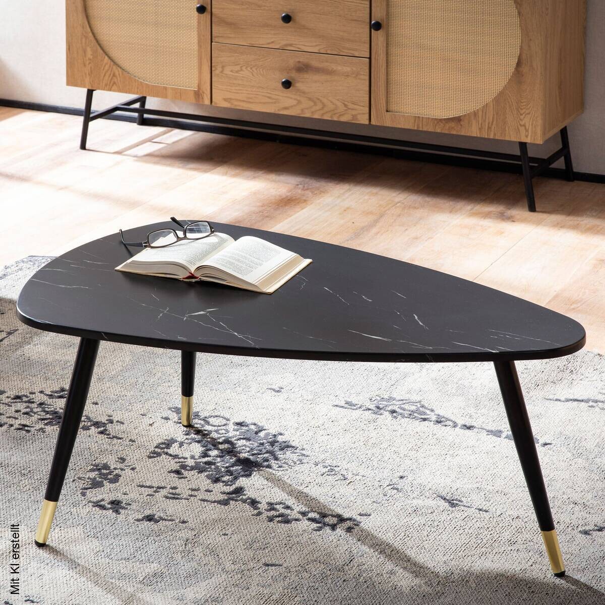 Couchtisch schwarz Marmor Optik B/H/T: ca. 90x41x60 cm
