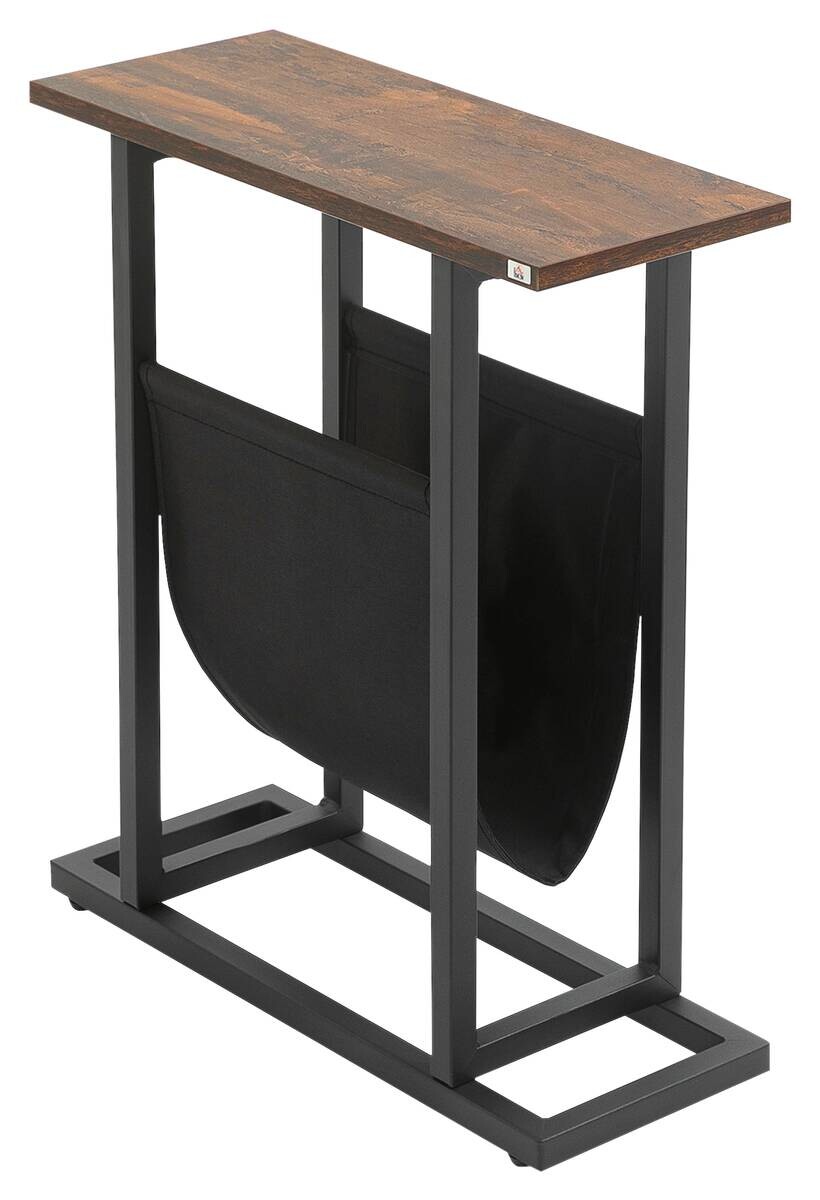 HOMCOM Beistelltisch schwarz Spanplatte B/H/L: ca. 19x49x55 cm