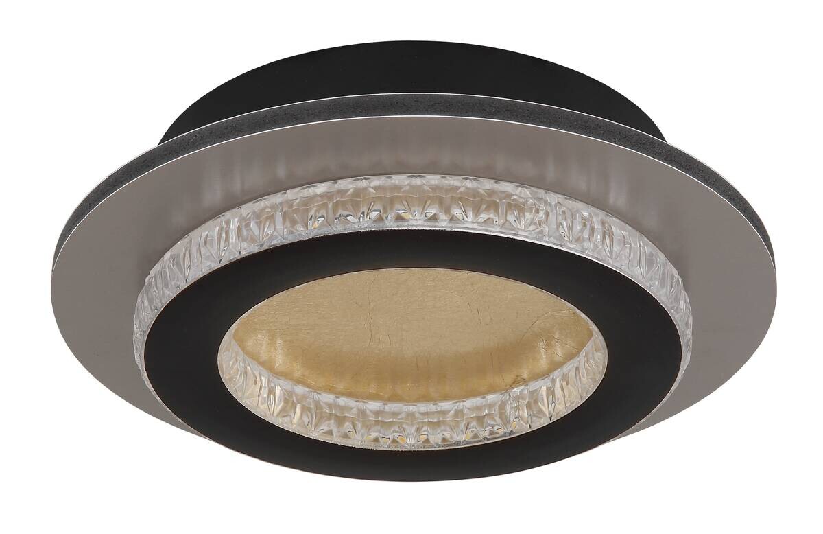 GLOBO LED-Deckenleuchte mattschwarz klar gold Metall Kunststoff H/D: ca. 5,5x20 cm 1 Brennstellen