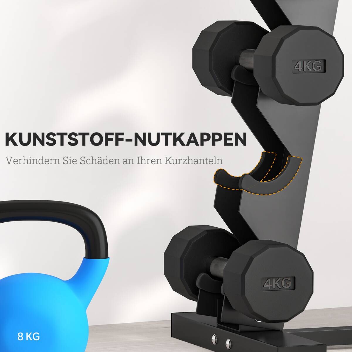 SPORTNOW Hantelständer schwarz Stahl B/H/L: ca. 33x66x35 cm