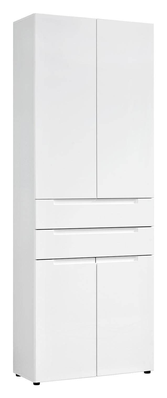 Mehrzweckschrank Mailand 63 weiß weiß Hochglanz B/H/T: ca. 80x218x35 cm