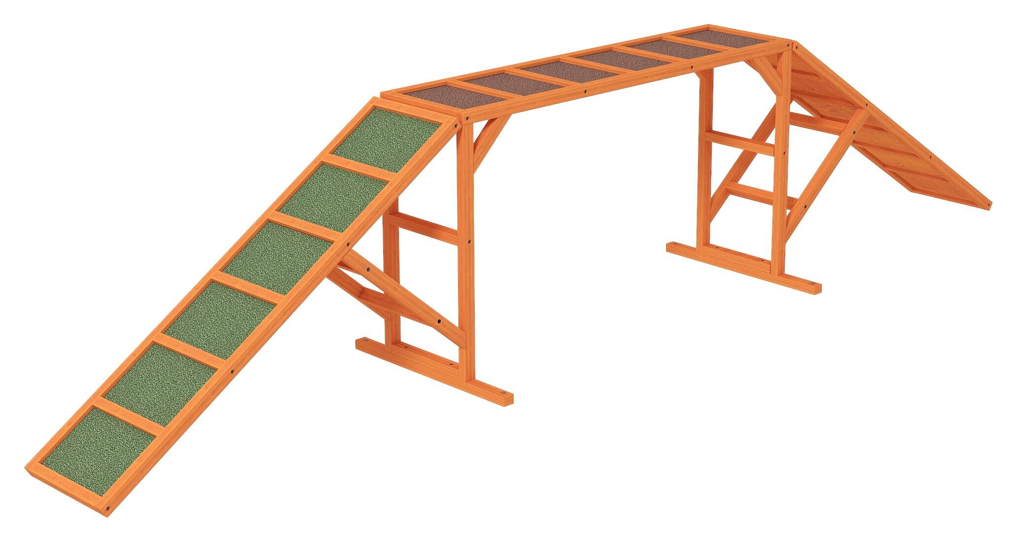 PawHut Hunde Agility Steg orange Holz B/H/L: ca. 55x60x335 cm