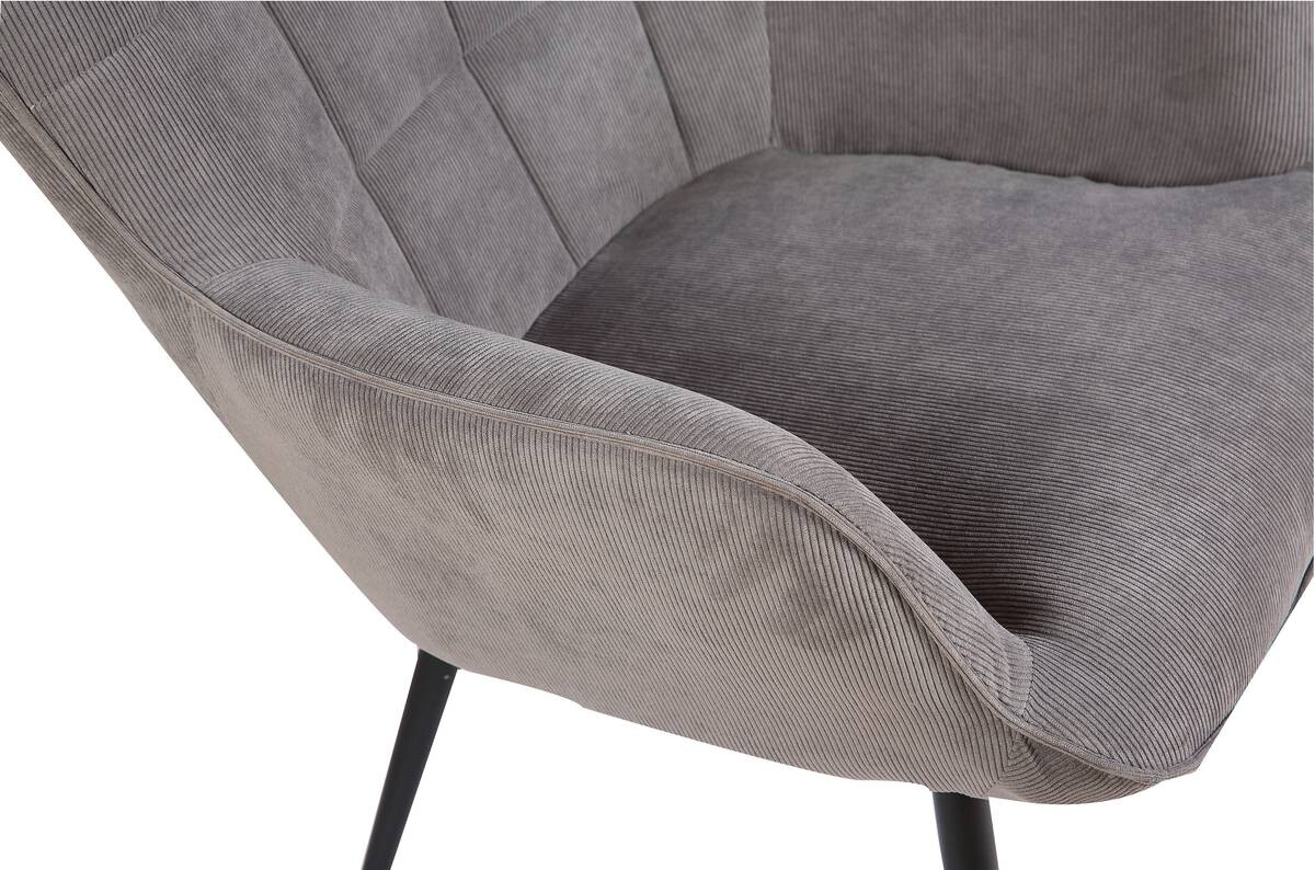 byLIVING Sessel UTA grau schwarz Stoff Metall B/H/T: ca. 72x97x80 cm