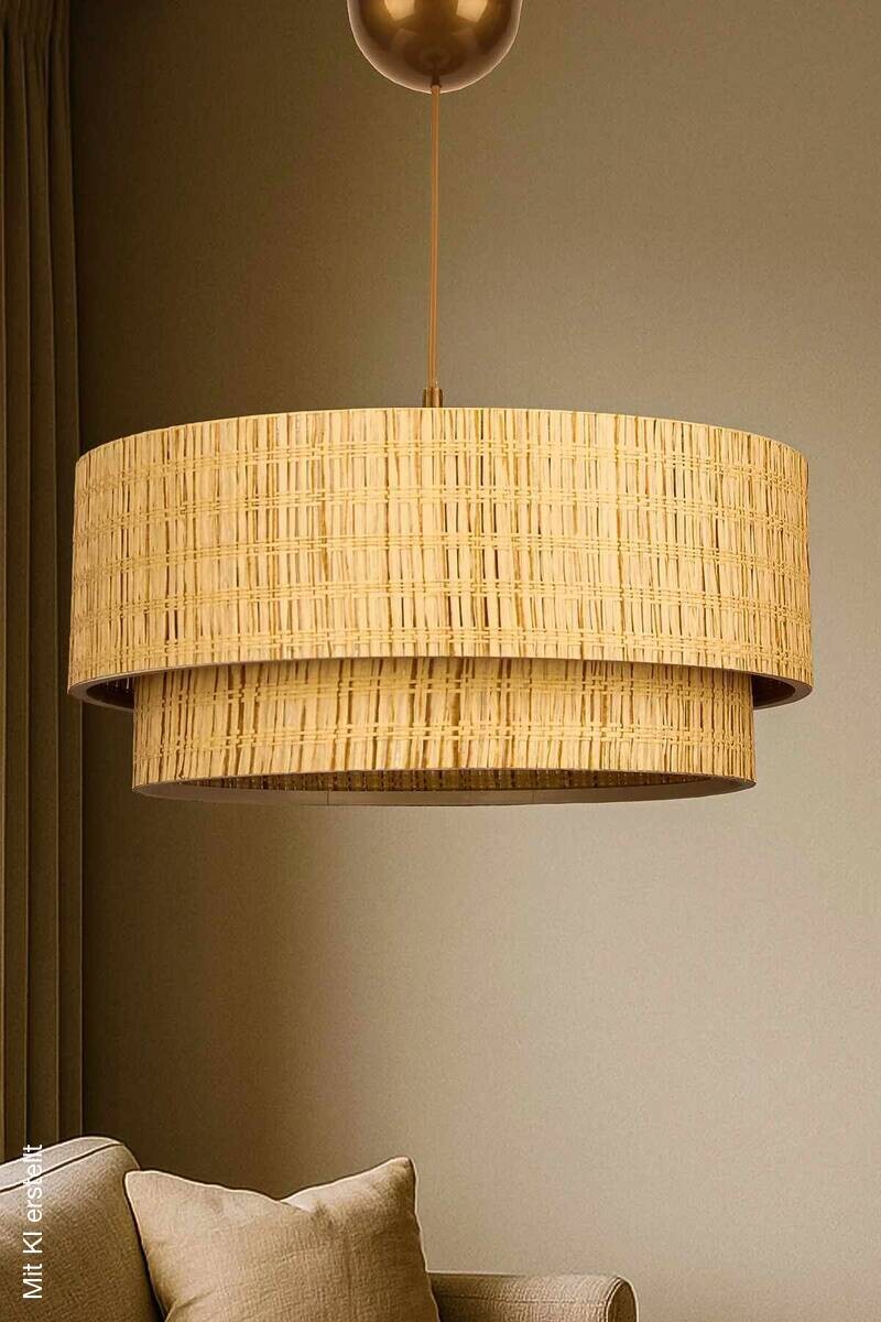 Pendelleuchte beige B/H/L/D: ca. 30x57x30x30 cm E27 1 Brennstellen