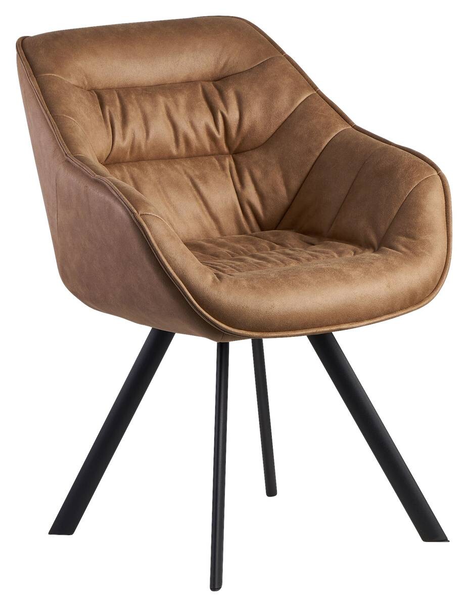 Stuhl braun Stoff B/H/T: ca. 60x85x64 cm