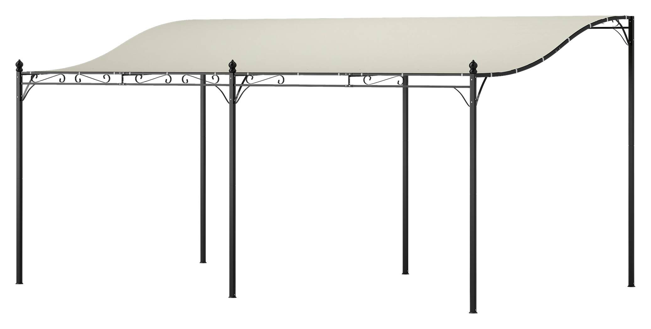 Outsunny Anbaupavillon cremeweiß Polyester B/H/L: ca. 298x253x491 cm