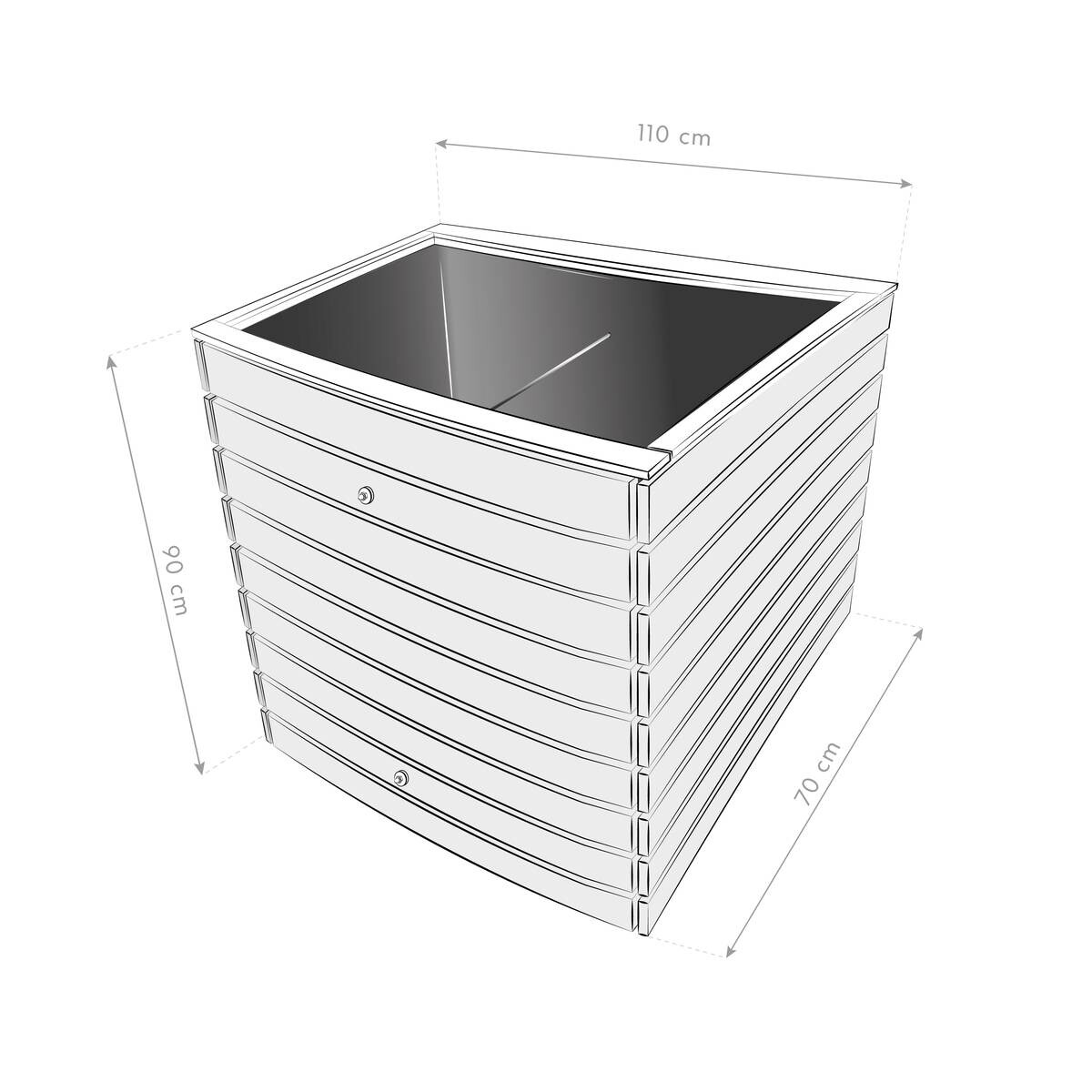 Westmann Hochbeet Fichte M natur Fichte B/H/L: ca. 70x90x110 cm