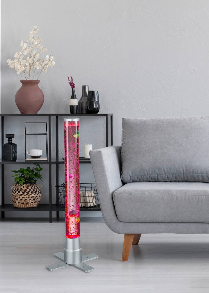 Reality Wassersäule Motion klar titanfarbig Kunststoff H/D: ca. 61x6 cm 1 Brennstellen