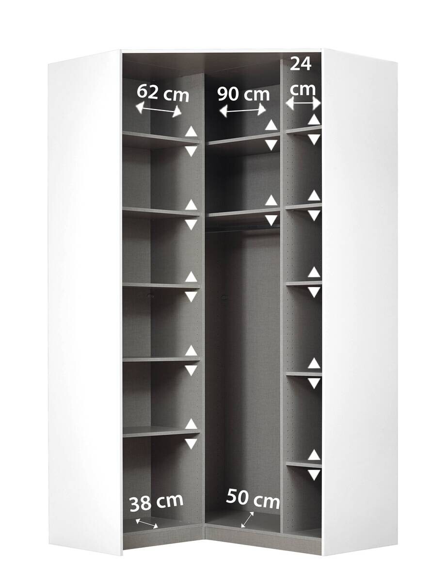 Eckschrank Celle weiß Alpinweiß B/H/T: ca. 117x197x117 cm