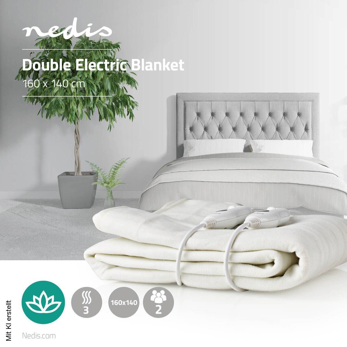 Nedis Heizdecke weiß Polyester B/H/L: ca. 164x2x140 cm