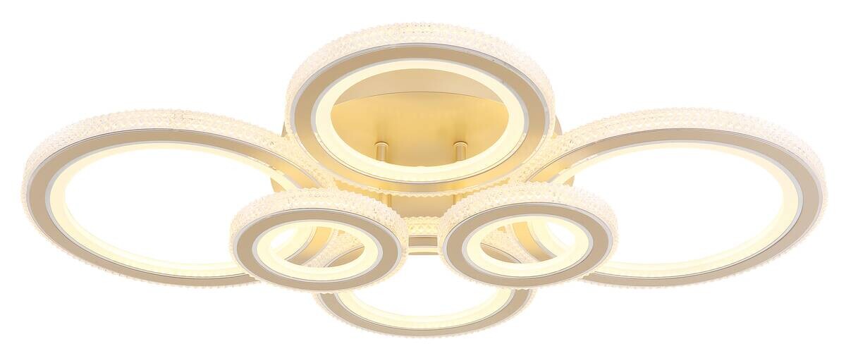 GLOBO LED-Deckenleuchte Kora champagner Metall Kunststoff Acryl B/H/L: ca. 56x12x78 cm