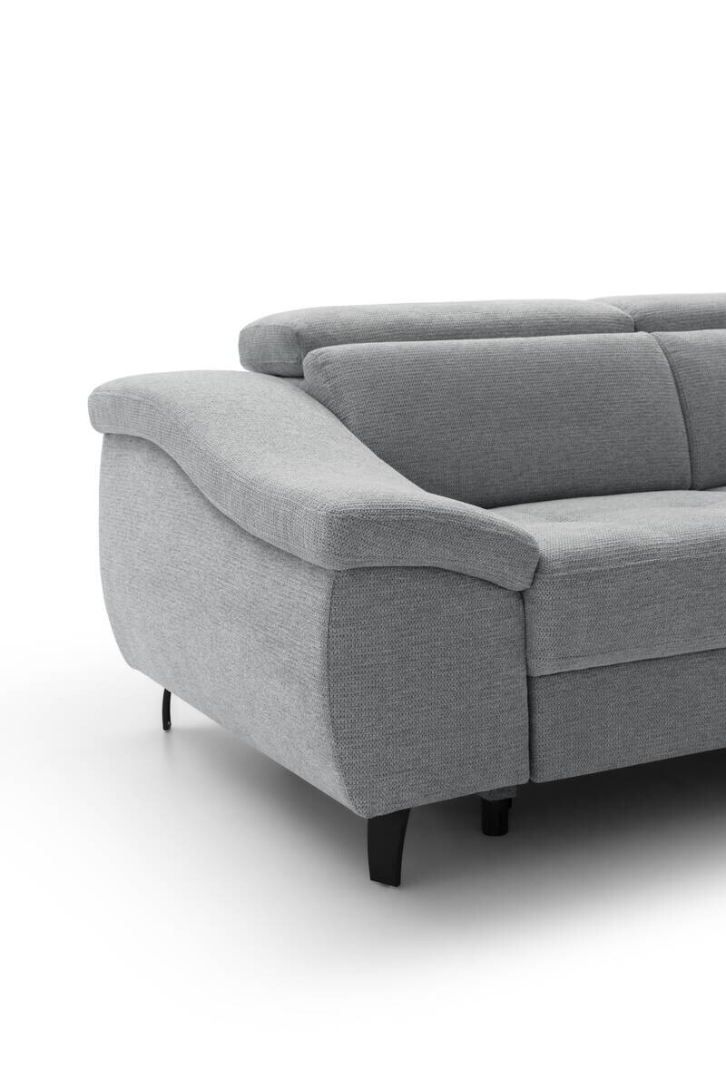 Ecksofa mit Bettfunktion grau Flachgewebe B/H/T: ca. 280x96x238 cm