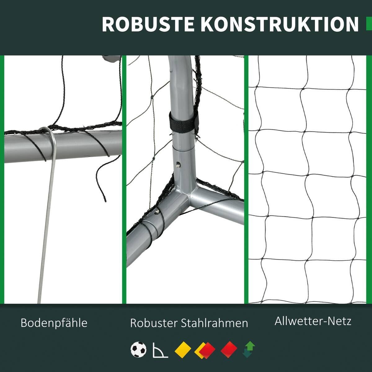 SPORTNOW Fußballtor grau Polyethylen B/H/L: ca. 85x160x240 cm