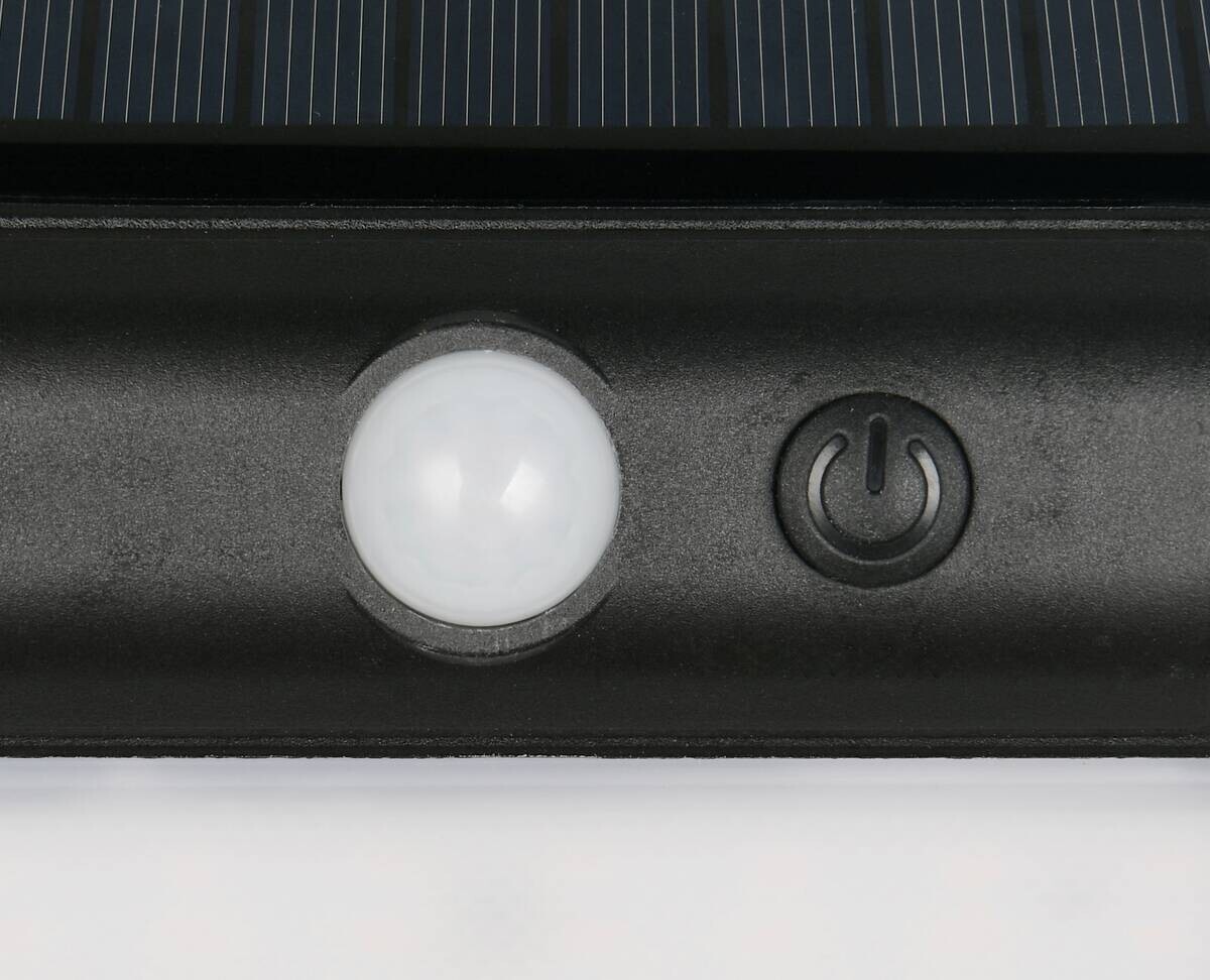 Solar-Außenwandleuchte schwarz B/H/T: ca. 12x12x7 cm