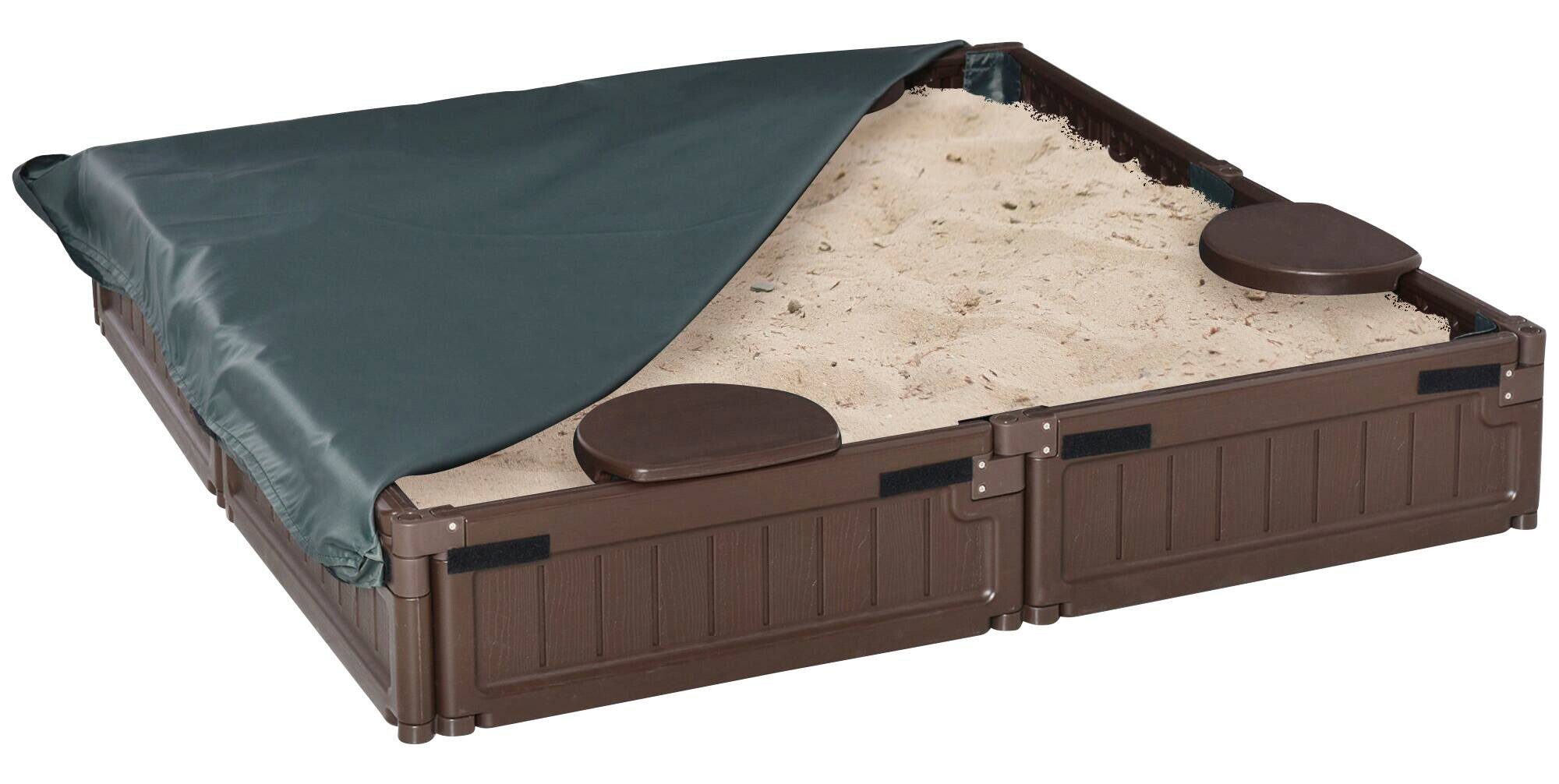 Outsunny Sandkasten braun B/H/L: ca. 123x21x123 cm