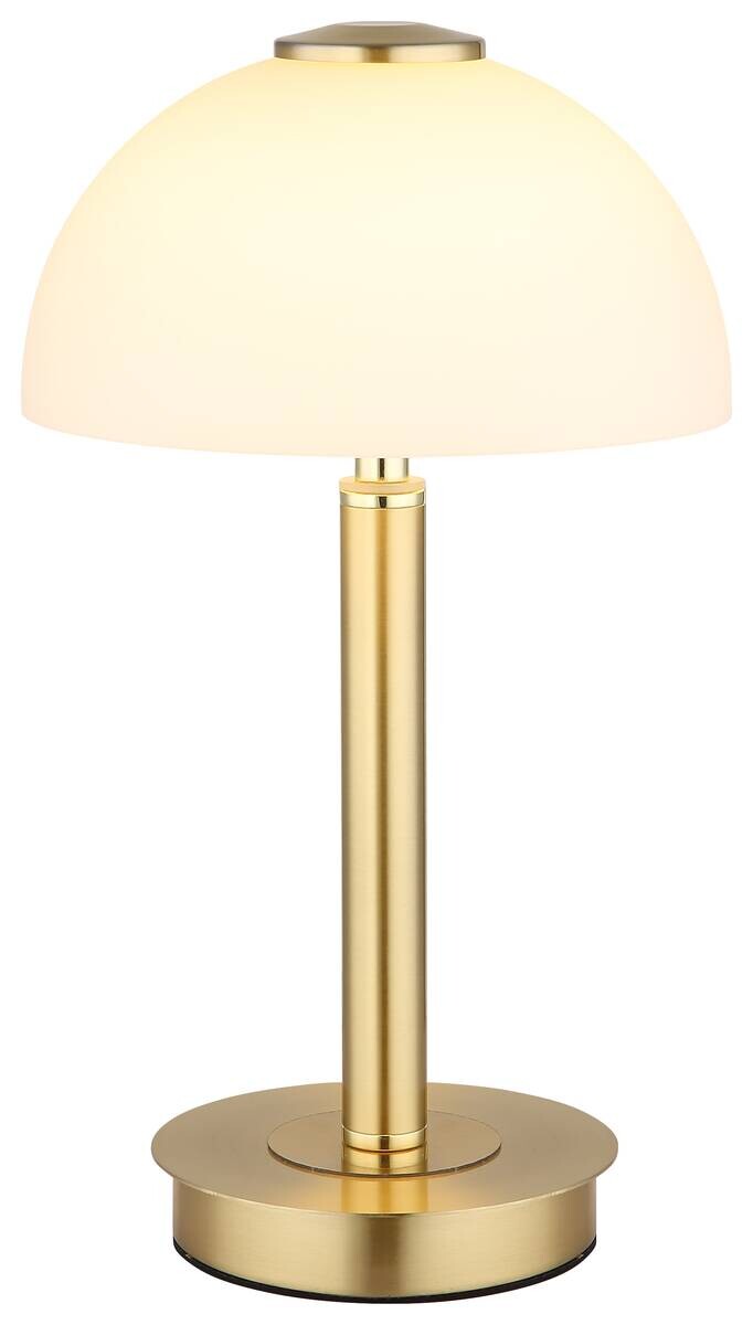 GLOBO LED-Tischleuchte messing Opal Metall Kunststoff Glas H/D: ca. 31,5x18 cm 1 Brennstellen