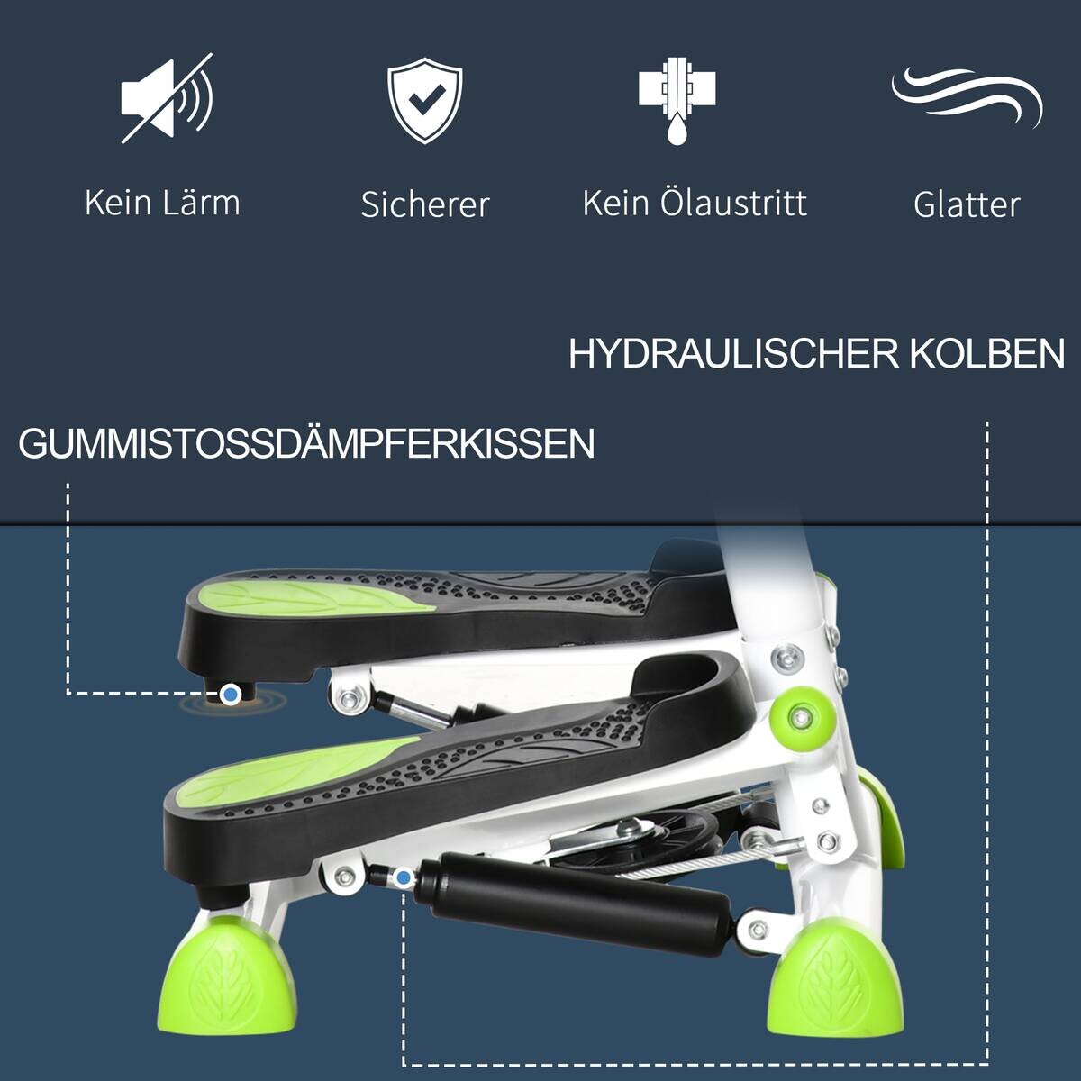 HOMCOM Steppmaschine grün Stahl B/H/L: ca. 44x108x55 cm
