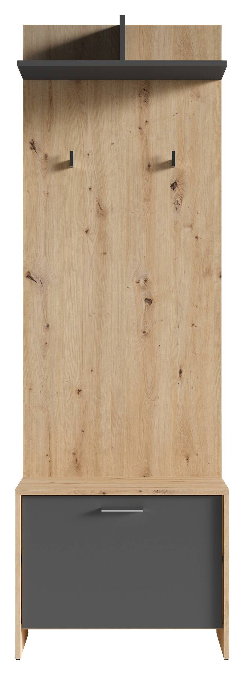 Garderobenset BEN Set 4-tlg. Eiche anthrazit