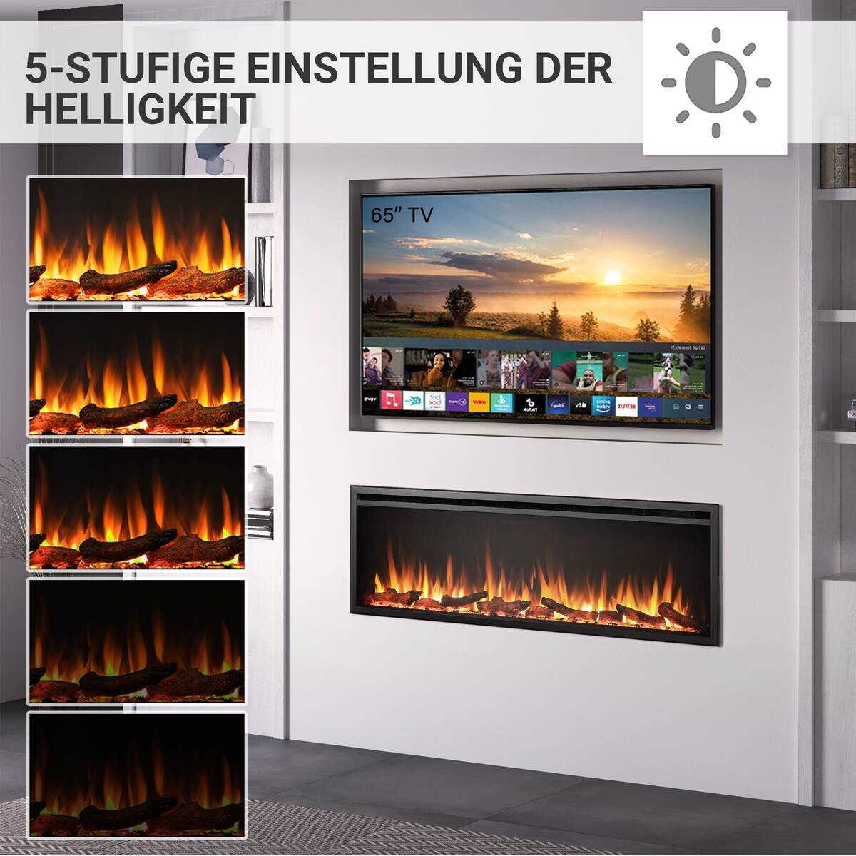 Balderia Elektrischer-Kamin Atlanta EF288B schwarz B/H/L: ca. 14,7x48x152,4 cm