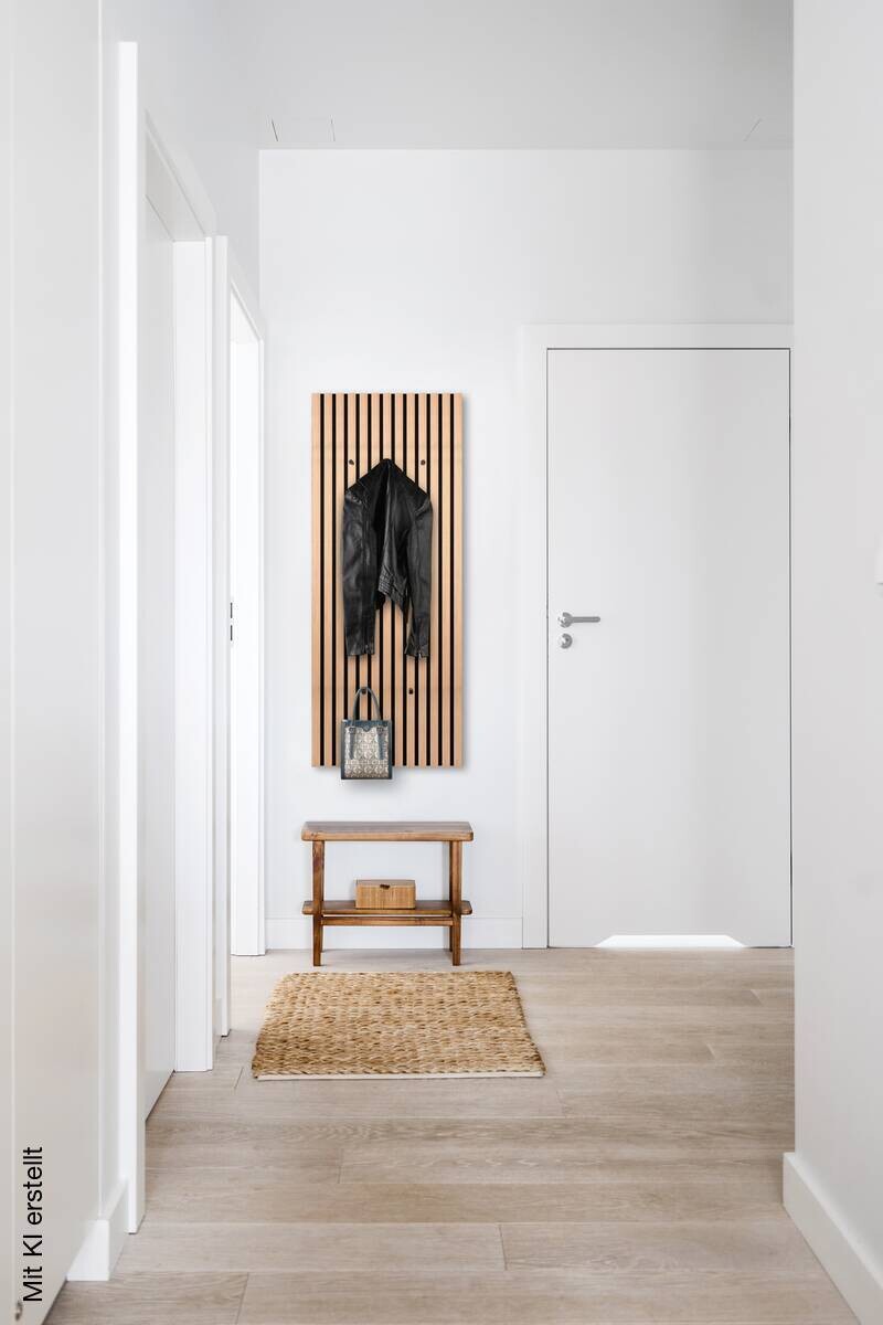 Wandgarderobe Grace Eiche Artisan Nachbildung schwarz B/H/T: ca. 50x125x7 cm