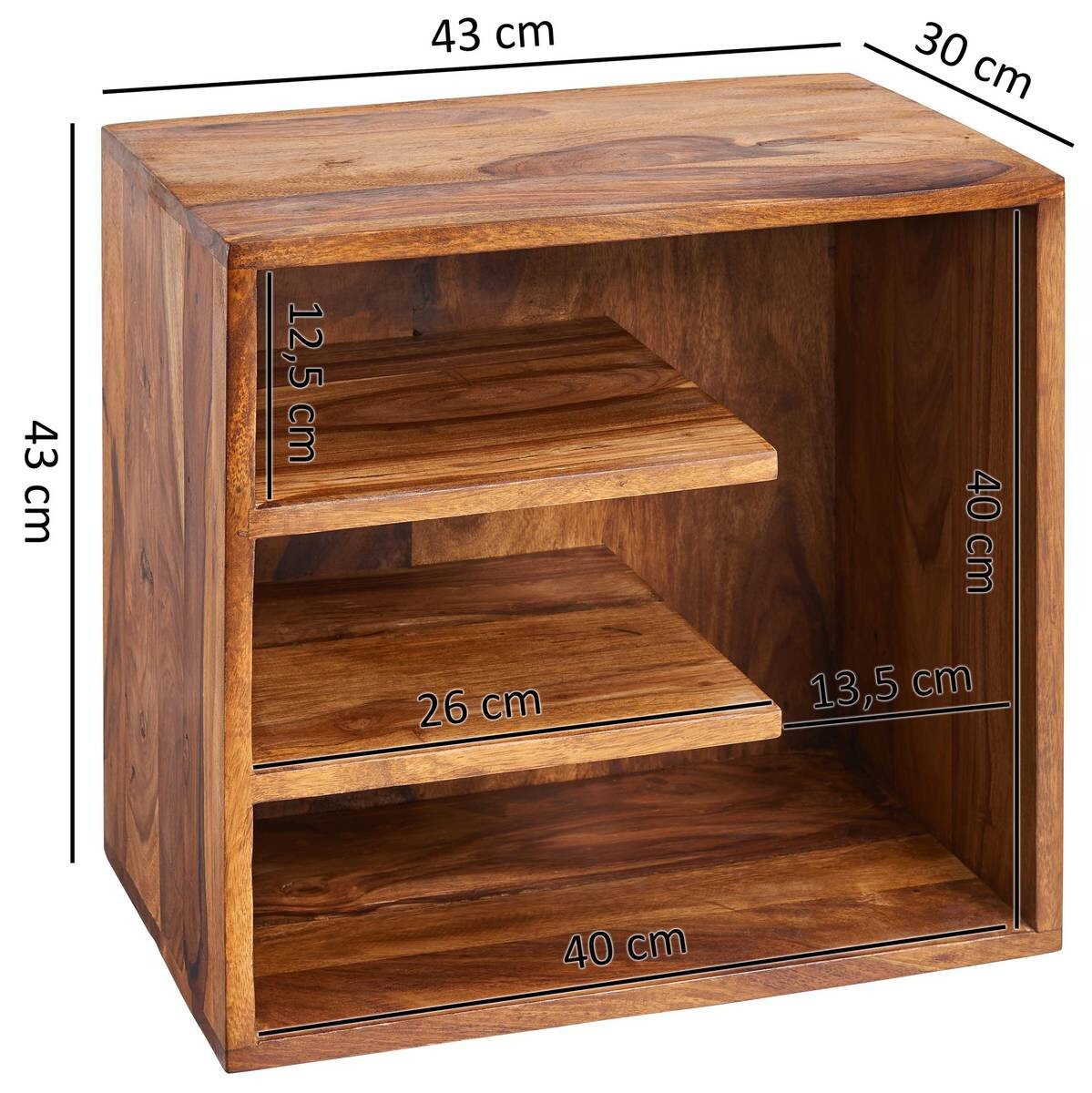 Beistelltisch natur Echtholz B/H/T: ca. 43x43x30 cm