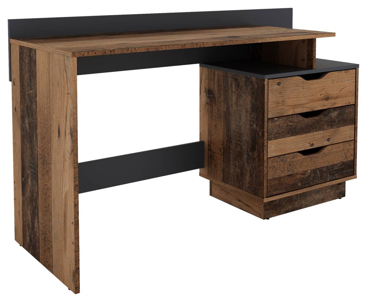 Schreibtisch BELFAST Eiche Old Wood Nachbildung anthrazit B/H/T: ca. 138x83,5x51,5 cm