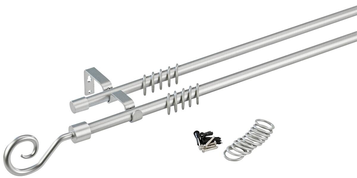 POCOline Stilgarnituren Kringel silber Metall D: ca. 1,6 cm ausziehbar von ca. 130 bis 240 cm 2.0 Läufe