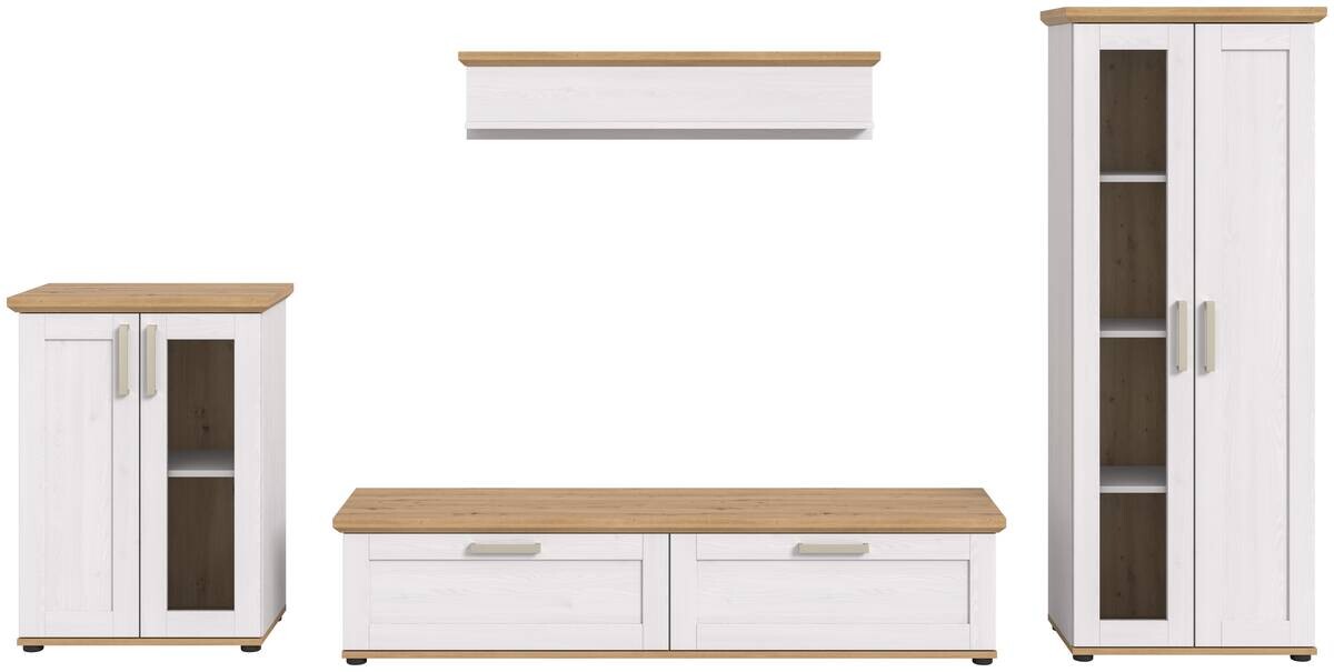 Wohnwand VERONA Lärche Nachbildung Eiche Nachbildung B/H/T: ca. 316x161x40 cm