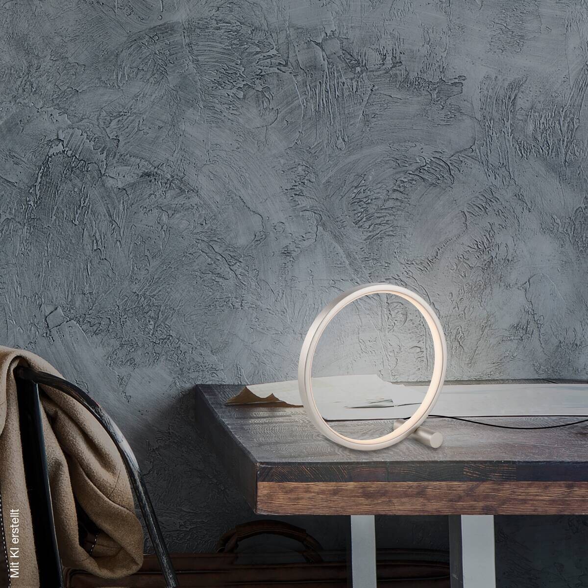 Just Light LED-Tischlleuchte Mini-Ritus silber Eisen 1 Brennstellen